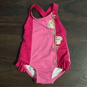 Size 3-6 Months Gymboree Surf Adventure Pink Koala Bear Swimsuit Swim Suit